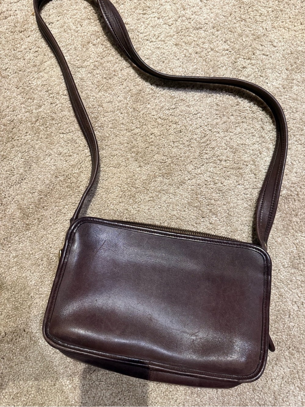 COACH Vintage Brown Leather Crossbody Bag Style 9164 Minimalist Classic